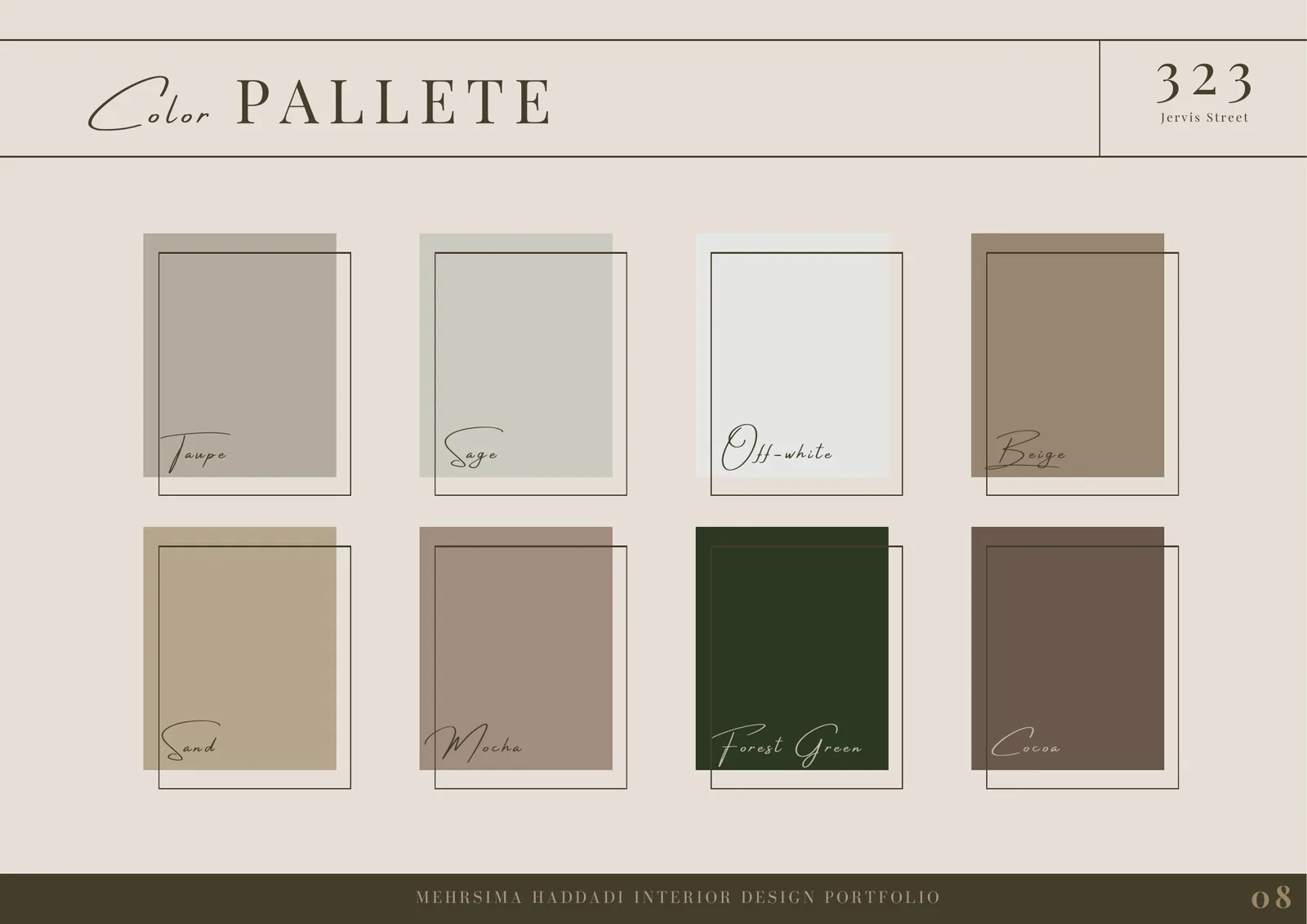 323 Jervis Street colour palette