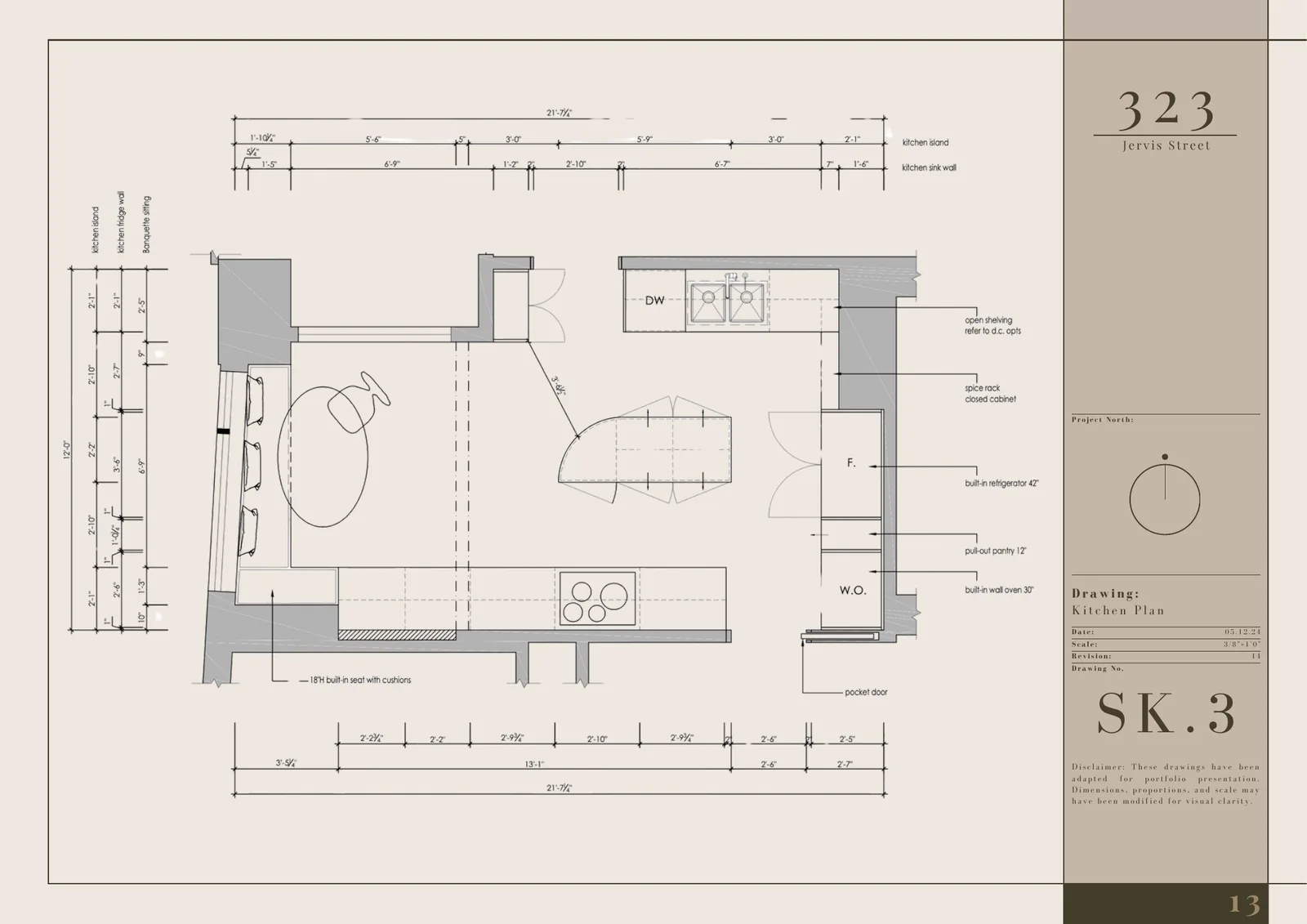 323 Jervis Street kitchen plan