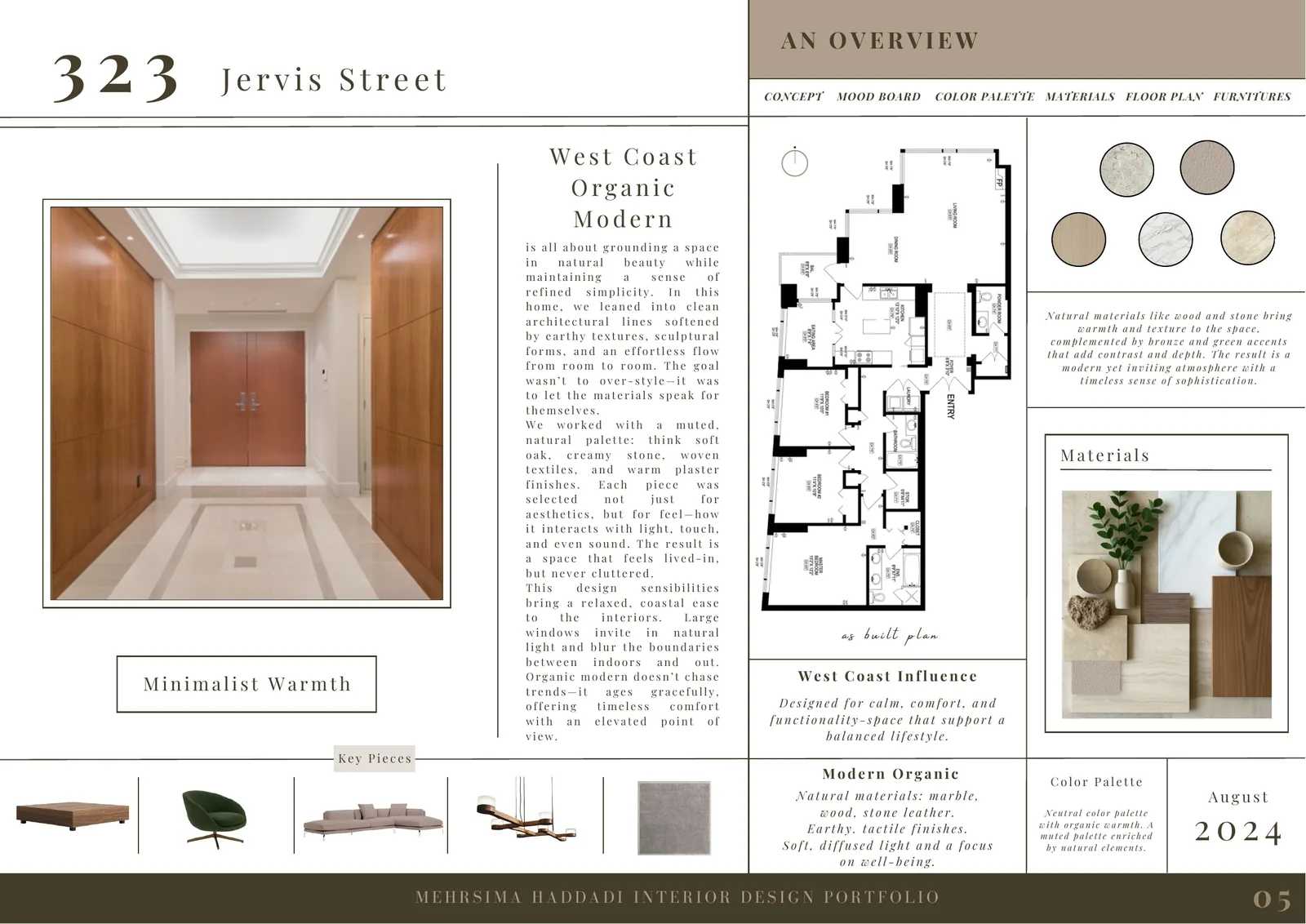 323 Jervis Street condo renovation concept board